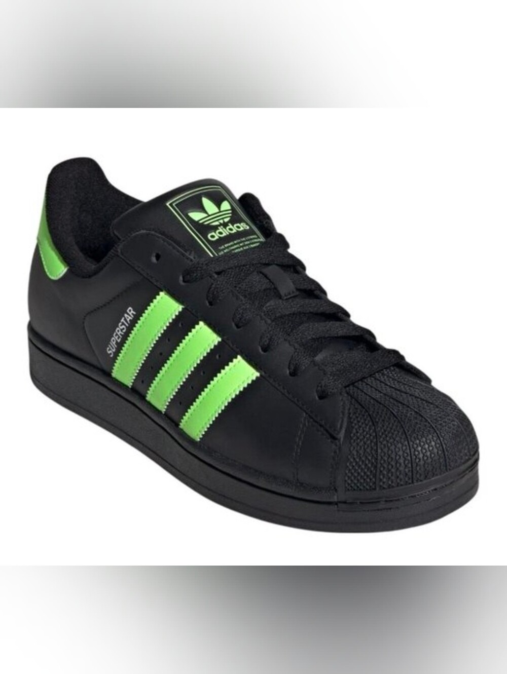 Adidas Superstar II J - Youth Size 5 Brand New NWT No Box - Black & Green